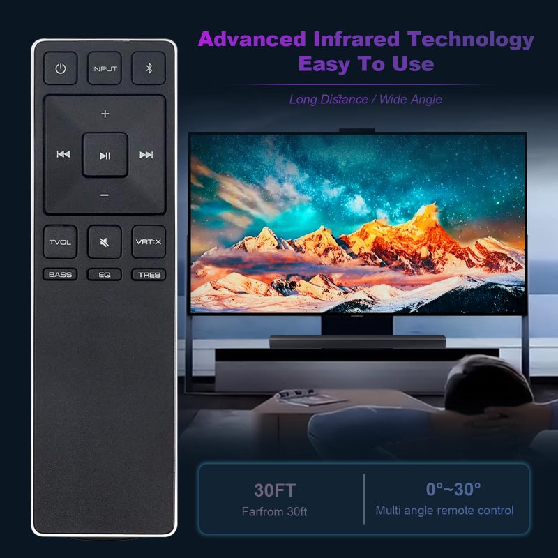AULCMEET بديل جهاز التحكم عن بعد XRS321N-F متوافق مع Vizio SoundBar 2.0 قناة SB3220n-F6 SB2020n-G6 SB362An-F6 SB362An-F6E SB2020N-H6 SB362An-F46 SB2020N-G6M SB362An-F6B - Image 4